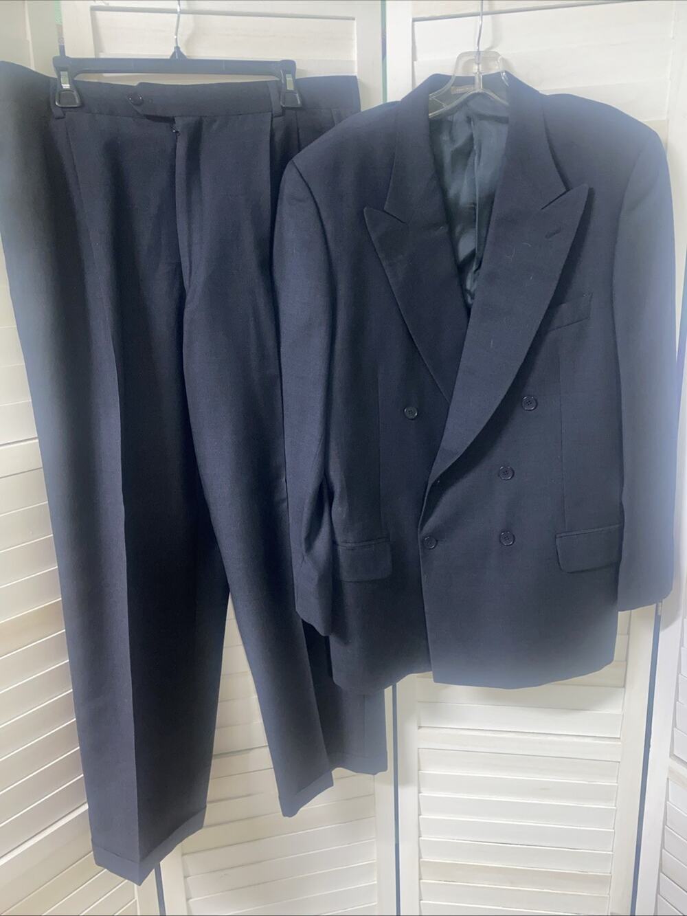 90s Calvin Klein Men’s 2 Pc Suit 41R 35”x 30” Charcoal Jacket Pants 100% Wool